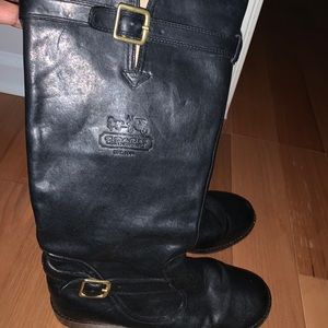 Knee high COACH leather boots